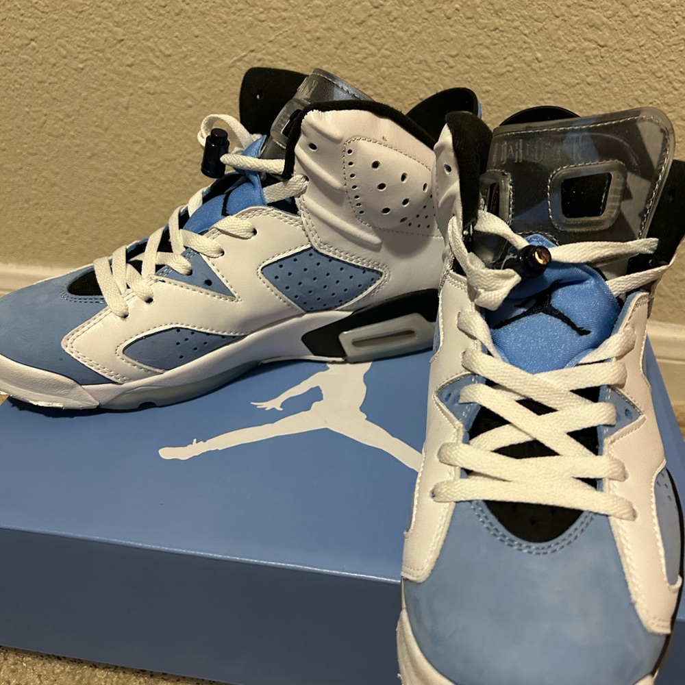 Jordan Blue and White High-Top Sneakers with Air Cushioning